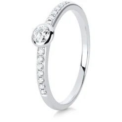 Verlobungsring 585/14K Weissgold Diamant 0.23ct.
