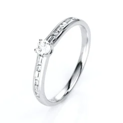 Verlobungsring 585/14K Weissgold Diamant 0.34ct.