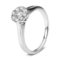 Verlobungsring 750/18K Weissgold Diamant 0.38ct.