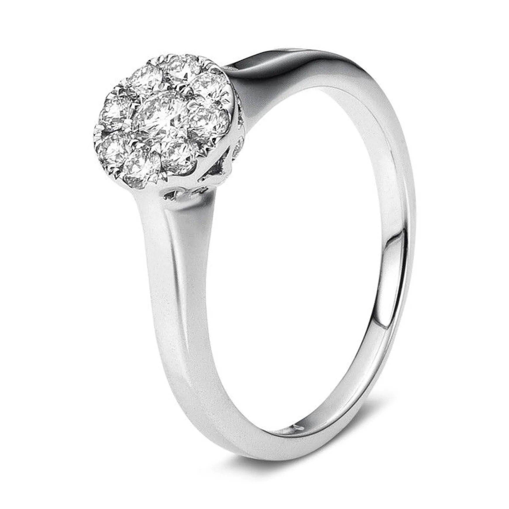 Verlobungsring 750/18K Weissgold Diamant 0.38ct.