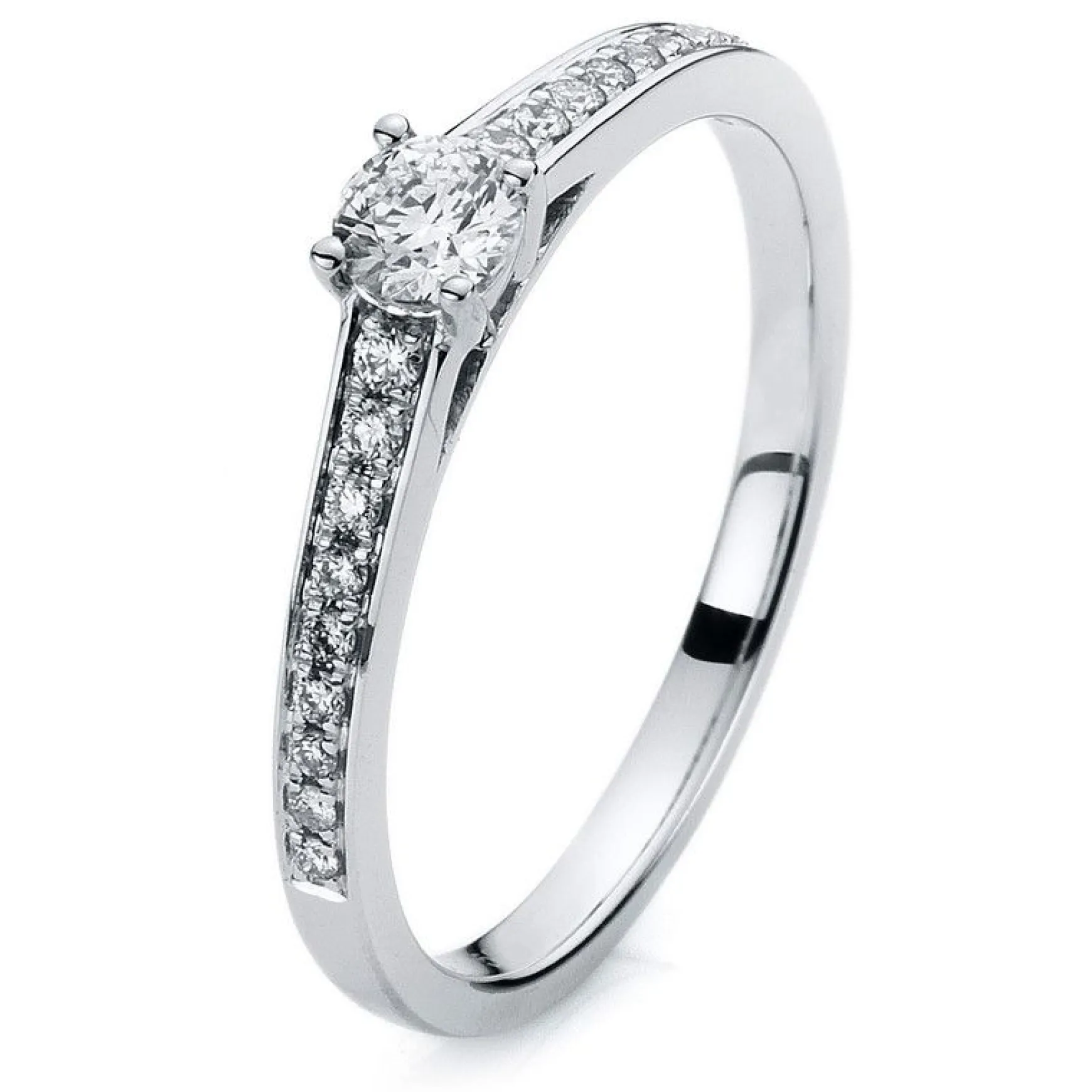 Verlobungsring 750/18K Weissgold Diamant 0.3ct.