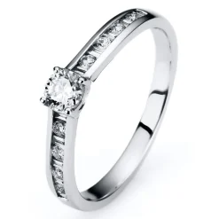 Verlobungsring 585/14K Weissgold Diamant 0.43ct.