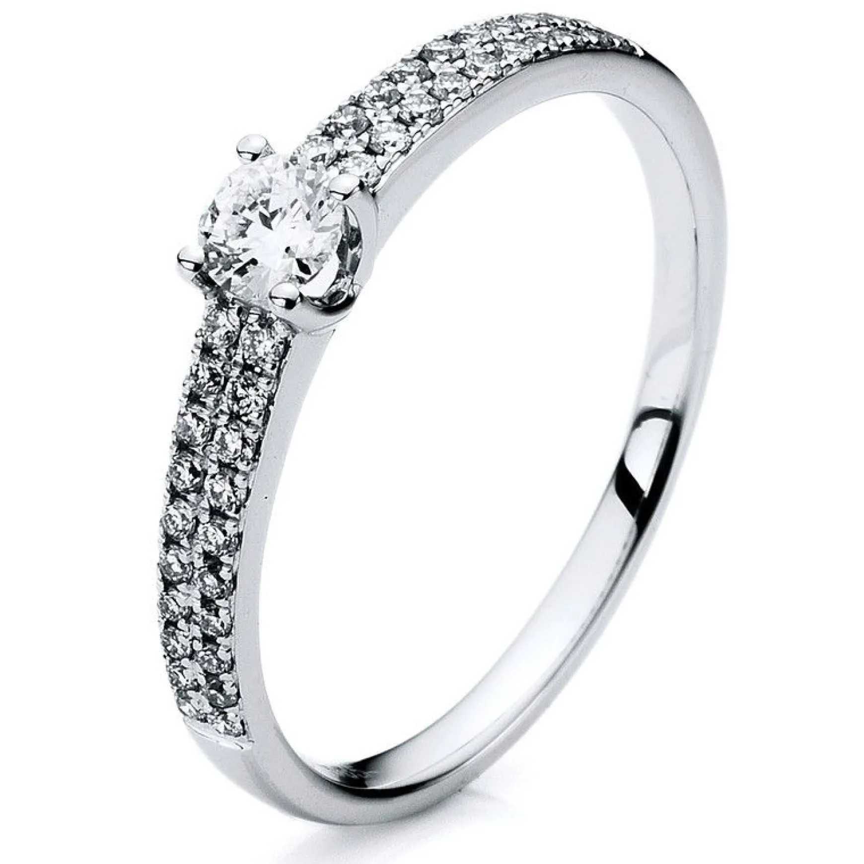 Verlobungsring 750/18K Weissgold Diamant 0.43ct.