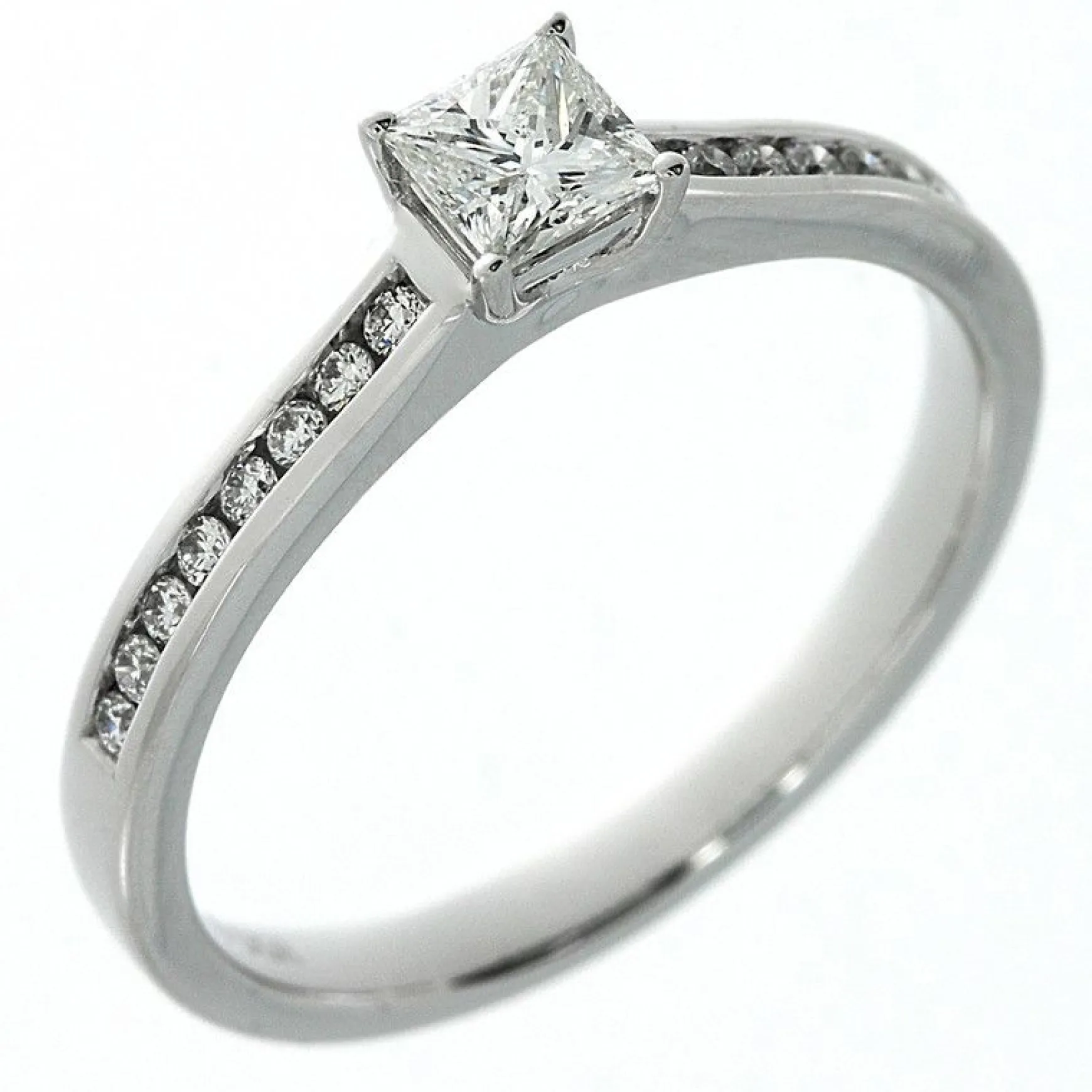 Verlobungsring 585/14K Weissgold Diamant 0.45ct.