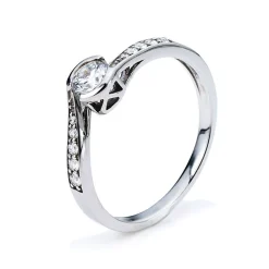 Verlobungsring 750/18K Weissgold Diamant 0.56ct.