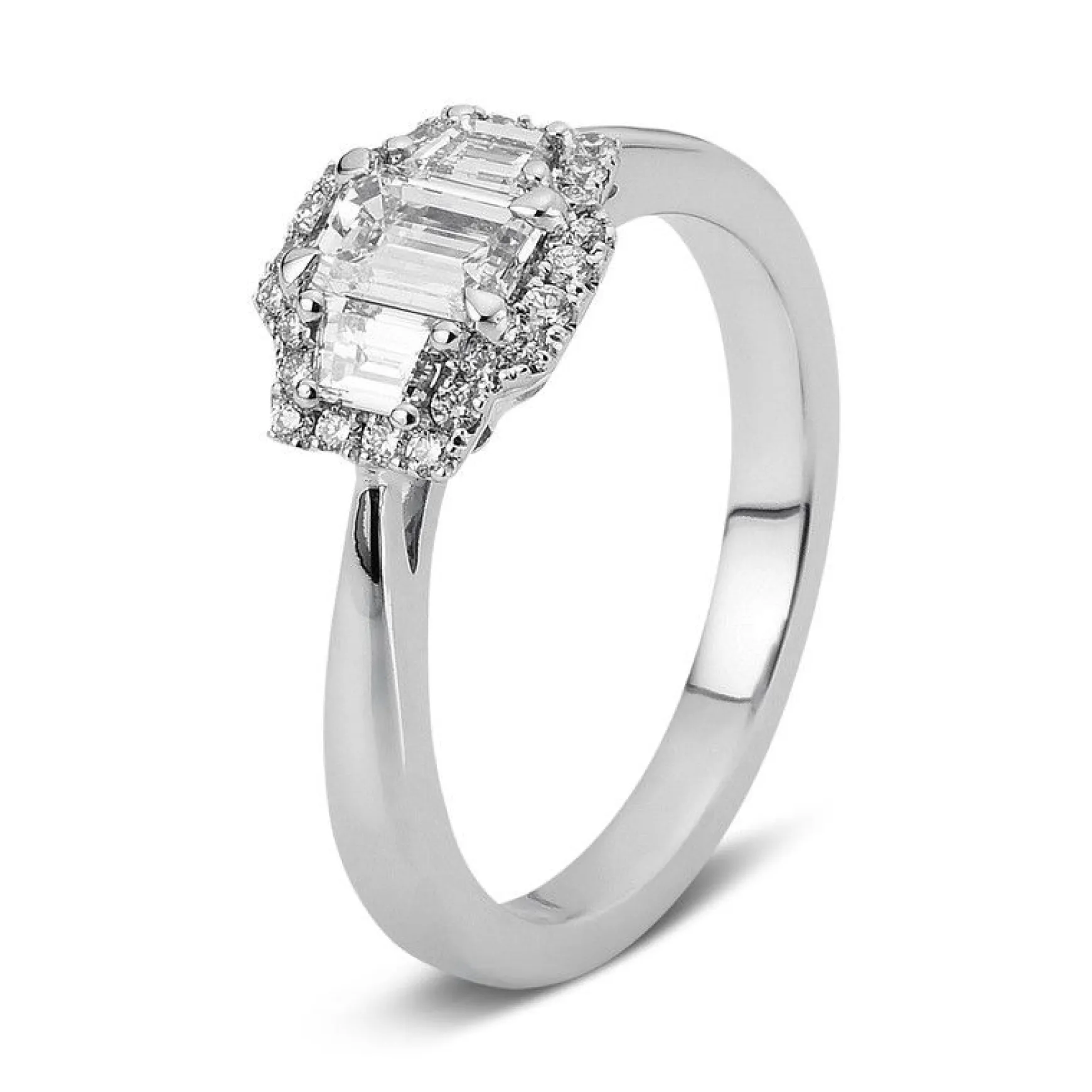 Verlobungsring 750/18K Weissgold Diamant 0.93ct.