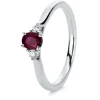 Verlobungsring 750/18K Weissgold Diamant 0.08ct. Rubin 0.33ct.