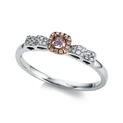 Verlobungsring 750/18K Weissgold/Rotgold Diamant 0.18ct.