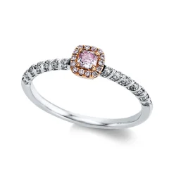 Verlobungsring 750/18K Weissgold/Rotgold Diamant 0.25ct.