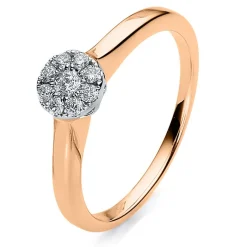 Verlobungsring 750/18K Weissgold/Rotgold Diamant 0.2ct.