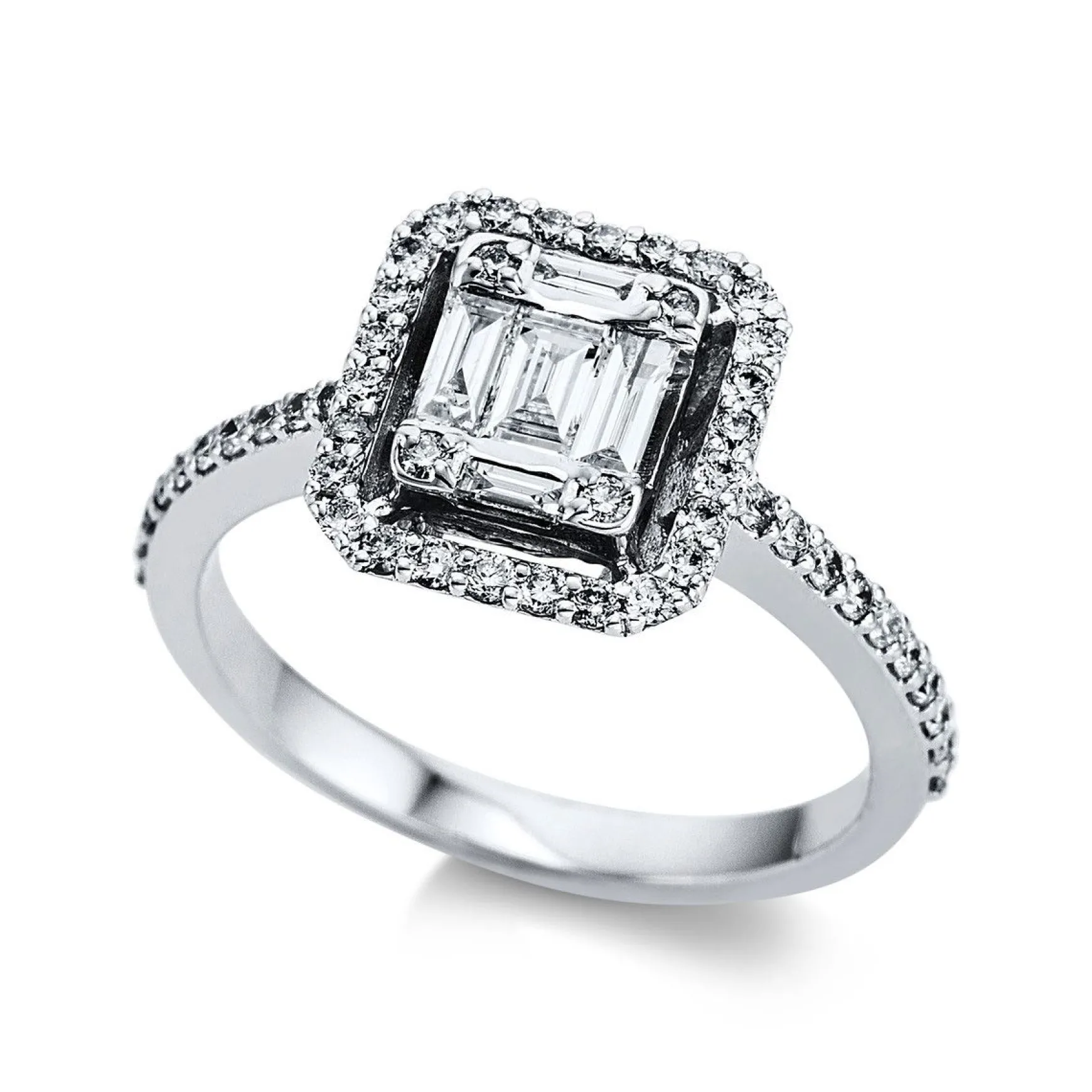 Verlobungsring 750/18K Weissgold Diamant 0.6ct.