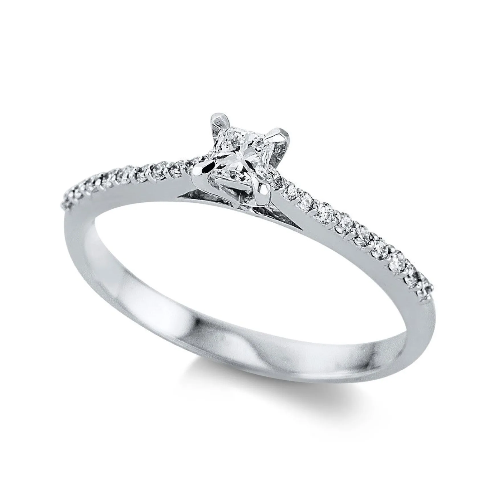 Verlobungsring 585/14K Weissgold Diamant 0.36ct.