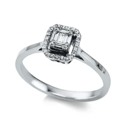 Verlobungsring 585/14K Weissgold Diamant 0.18ct.