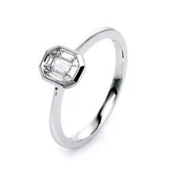 Verlobungsring 585/14K Weissgold Diamant 0.24ct.
