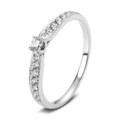 Verlobungsring 585/14K Weissgold Diamant 0.26ct.