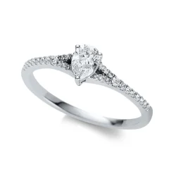 Verlobungsring 750/18K Weissgold Diamant 0.42ct.