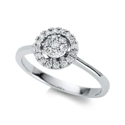 Verlobungsring 750/18K Weissgold Diamant 0.28ct.