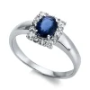Verlobungsring 585/14K Weissgold Diamant 0.3ct. Safir