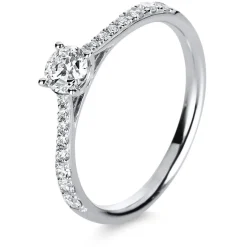Verlobungsring 585/14K Weissgold Diamant 0.53ct.