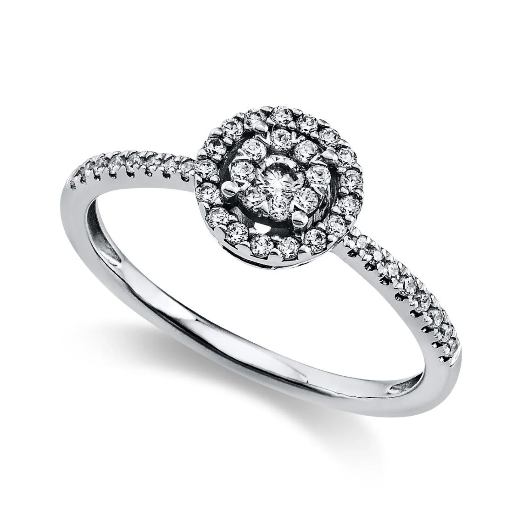 Verlobungsring 750/18K Weissgold Diamant 0.25ct.