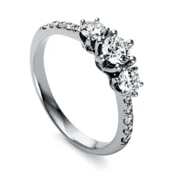 Verlobungsring 750/18K Weissgold/Platin 950 Diamant 0.65ct.