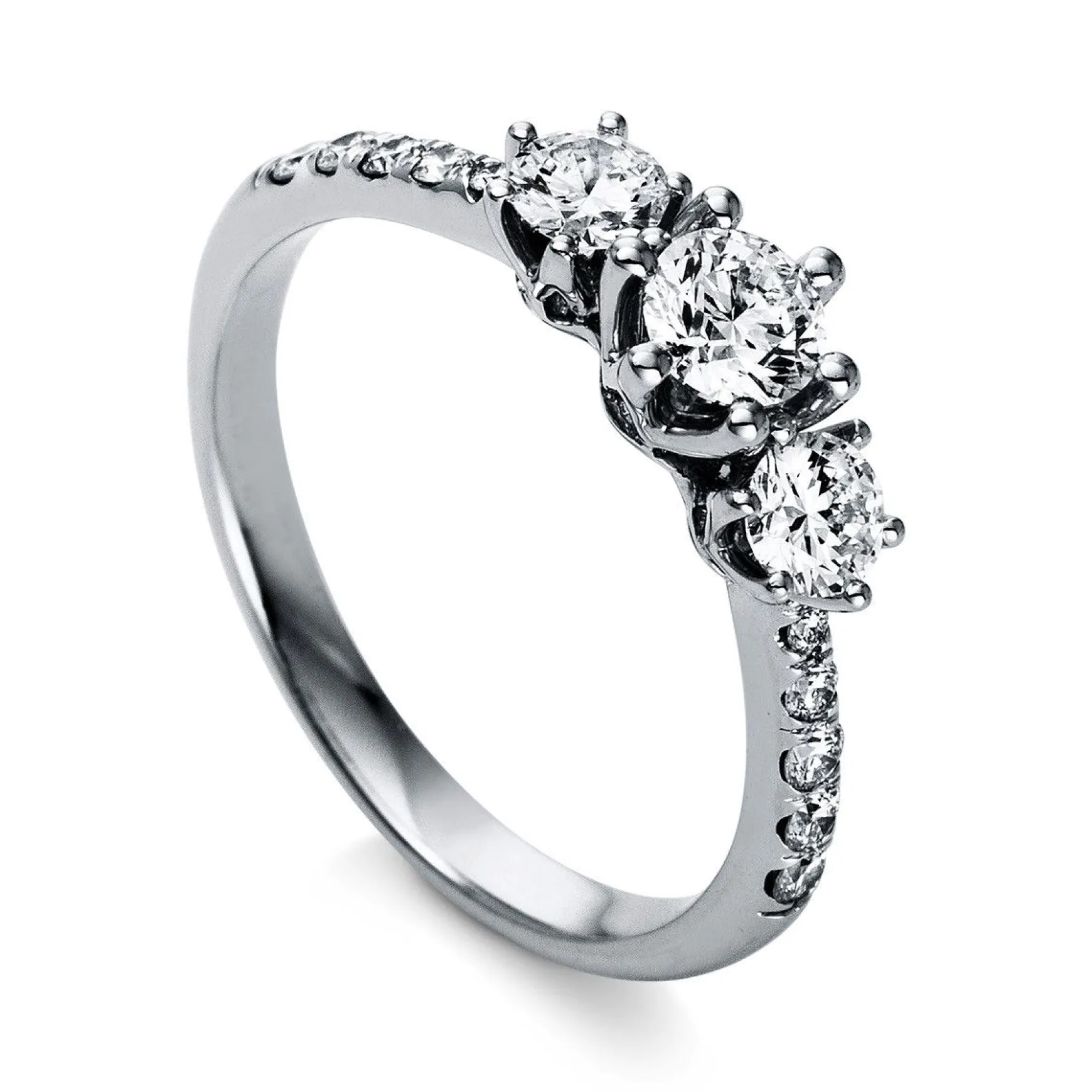 Verlobungsring 750/18K Weissgold/Platin 950 Diamant 0.65ct.