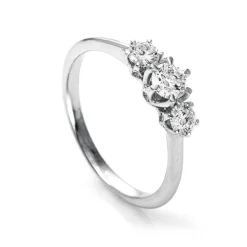 Verlobungsring 750/18K Weissgold/Platin 950 Diamant 0.59ct.