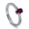 Verlobungsring 750/18K Weissgold Diamant 0.08ct. Rubin 0.67ct.