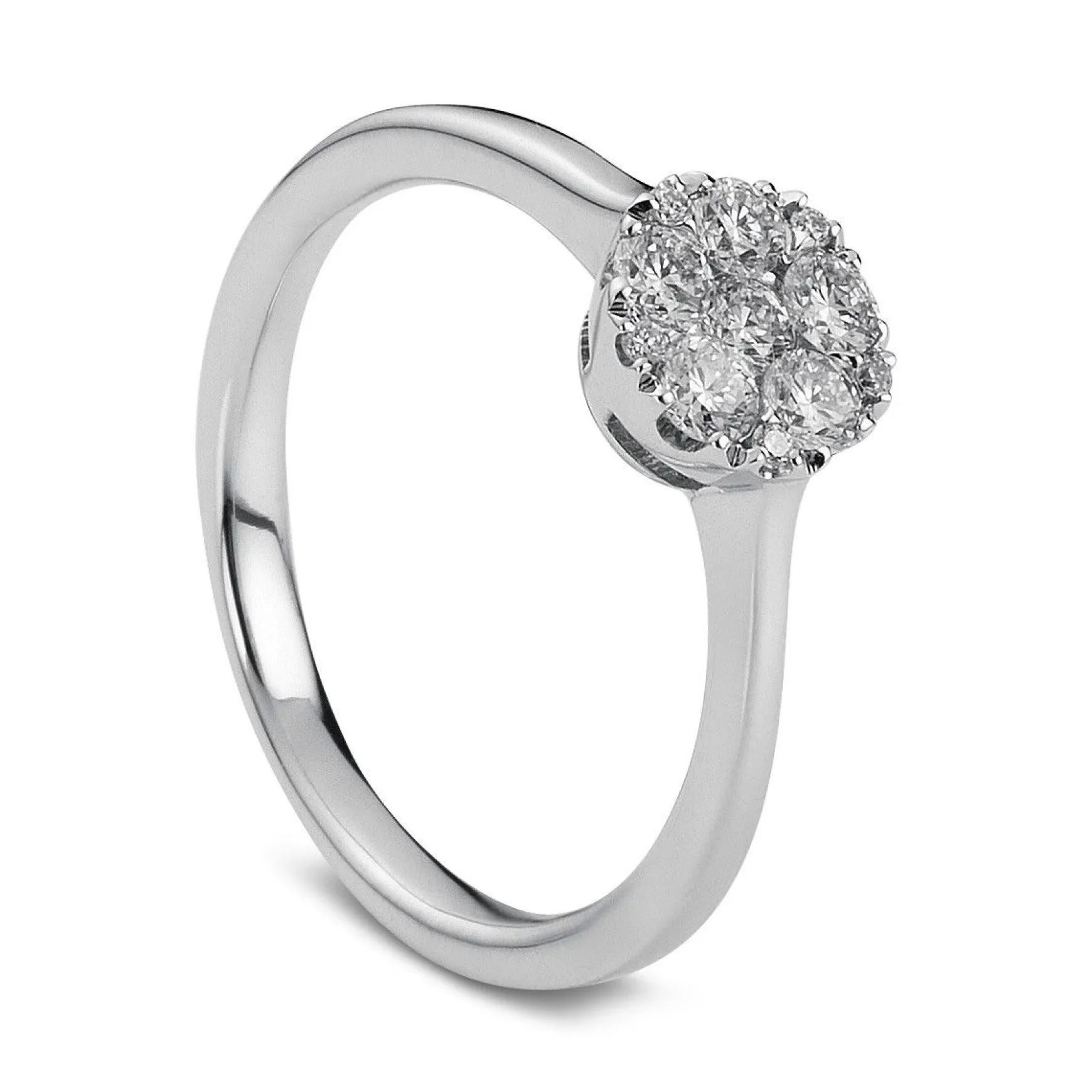 Verlobungsring 750/18K Weissgold Diamant 0.44ct.