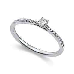 Verlobungsring 750/18K Weissgold Diamant 0.23ct.