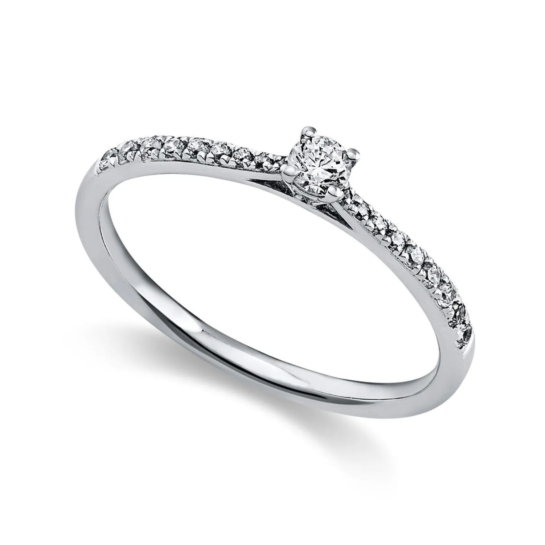 Verlobungsring 750/18K Weissgold Diamant 0.23ct.