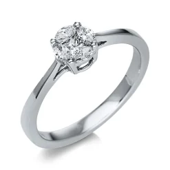 Verlobungsring 750/18K Weissgold Diamant 0.32ct.
