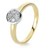 Verlobungsring 585/14K Weissgold/Gelbgold Diamant 0.24ct.