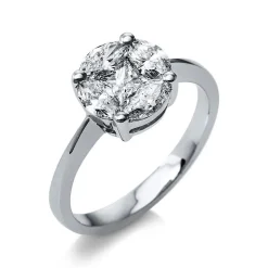 Verlobungsring 750/18K Weissgold Diamant 1.13ct.