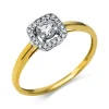 Verlobungsring 585/14K Weissgold/Gelbgold Diamant 0.31ct.