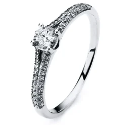 Verlobungsring 585/14K Weissgold Diamant 0.41ct.