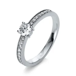 Verlobungsring 750/18K Weissgold Diamant 0.45ct.