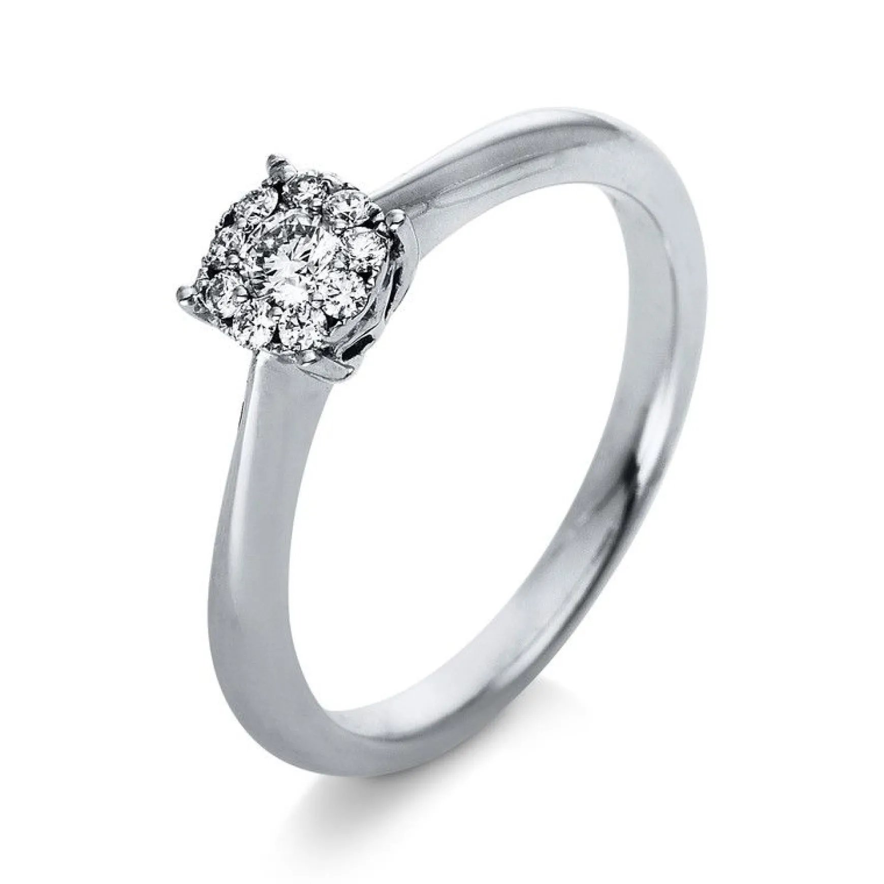 Verlobungsring 750/18K Weissgold Diamant 0.22ct.