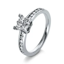 Verlobungsring 750/18K Weissgold Diamant 0.76ct.
