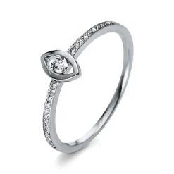 Verlobungsring 750/18K Weissgold Diamant 0.12ct.
