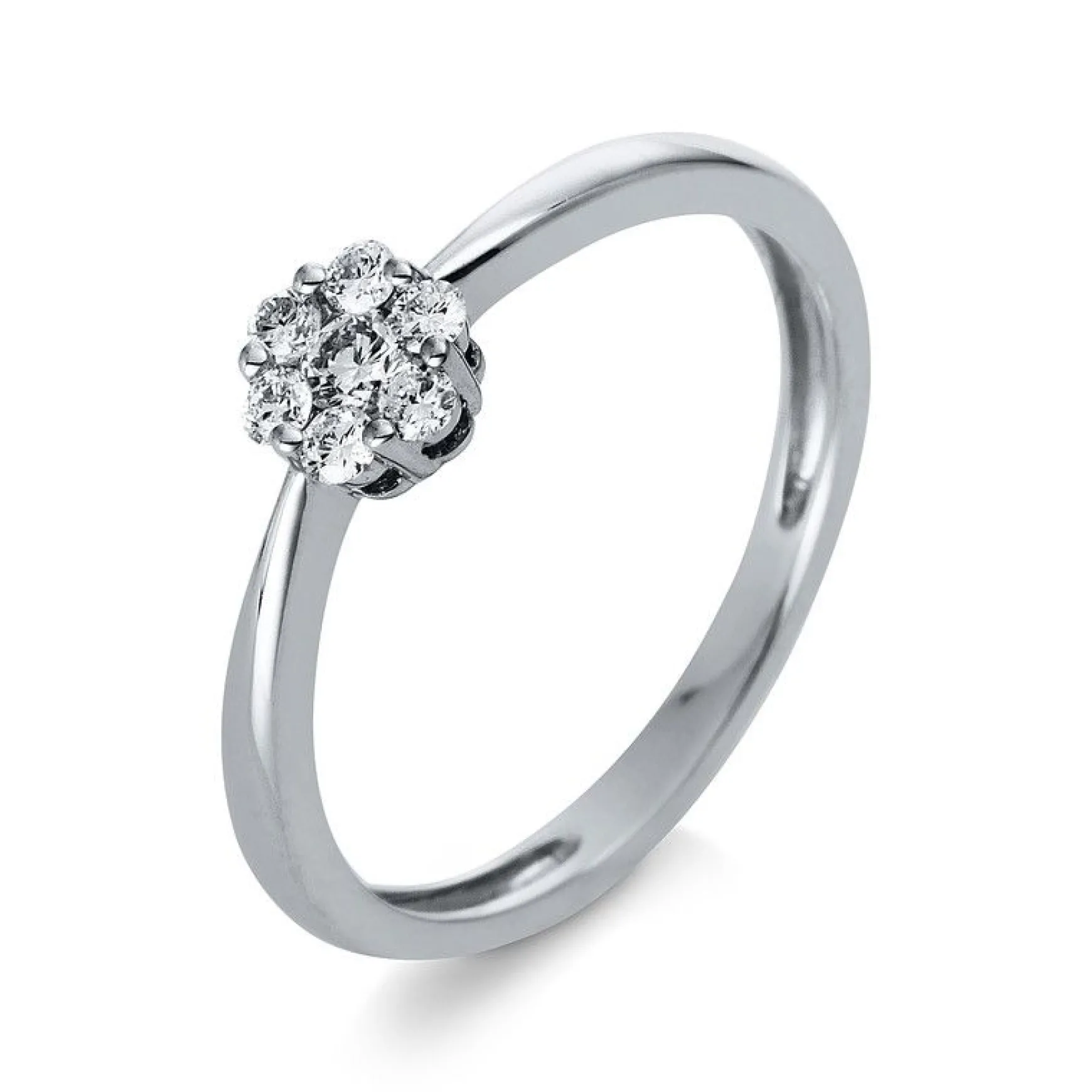 Verlobungsring 750/18K Weissgold Diamant 0.21ct.