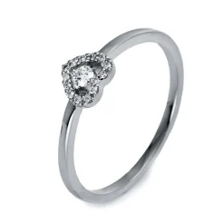 Verlobungsring 750/18K Weissgold Diamant 0.1ct.