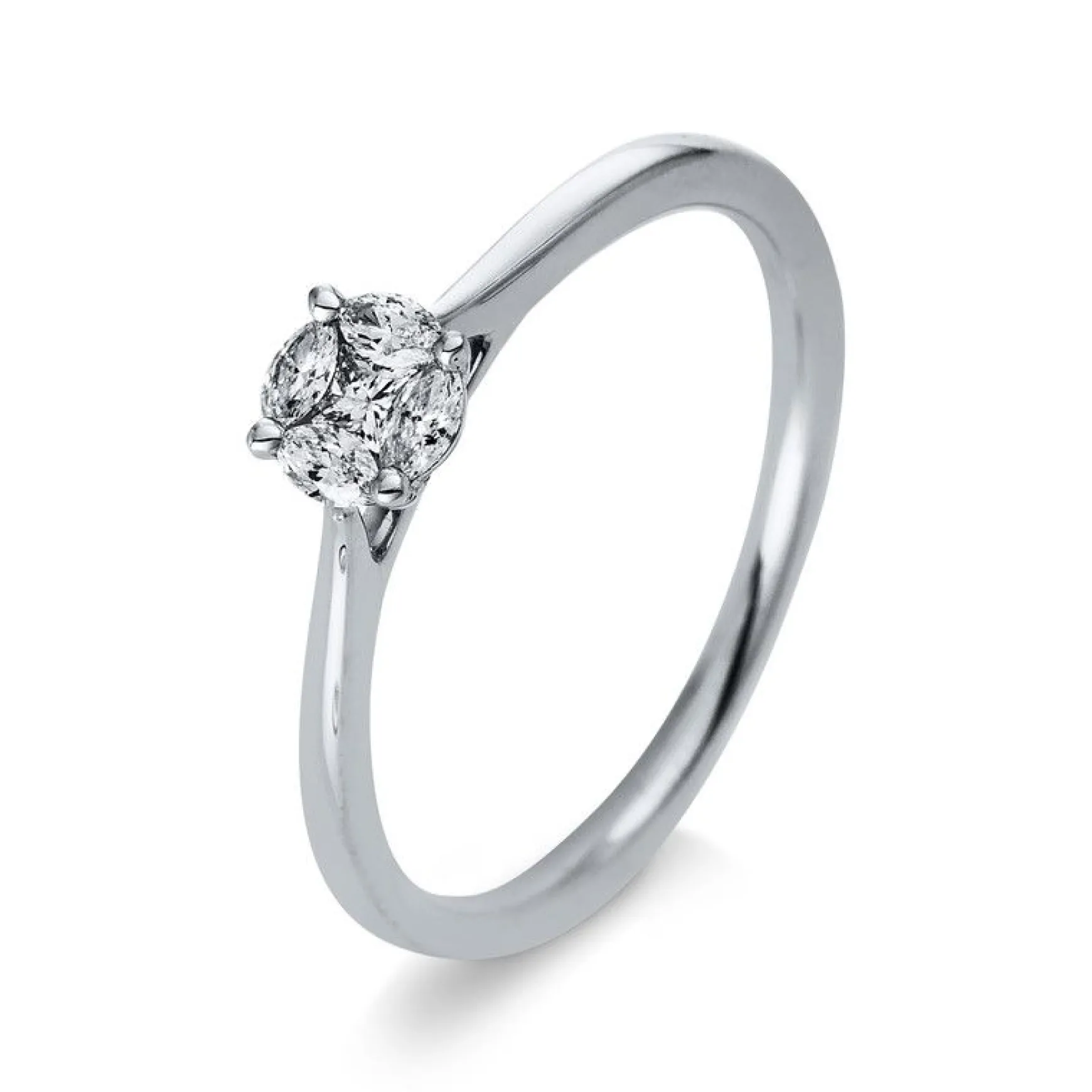 Verlobungsring 750/18K Weissgold Diamant 0.19ct.