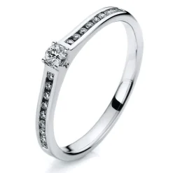 Verlobungsring 585/14K Weissgold Diamant 0.2ct.
