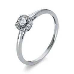Verlobungsring 750/18K Weissgold Diamant 0.16ct.