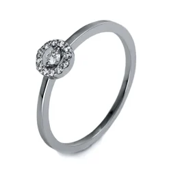 Verlobungsring 750/18K Weissgold Diamant 0.11ct.