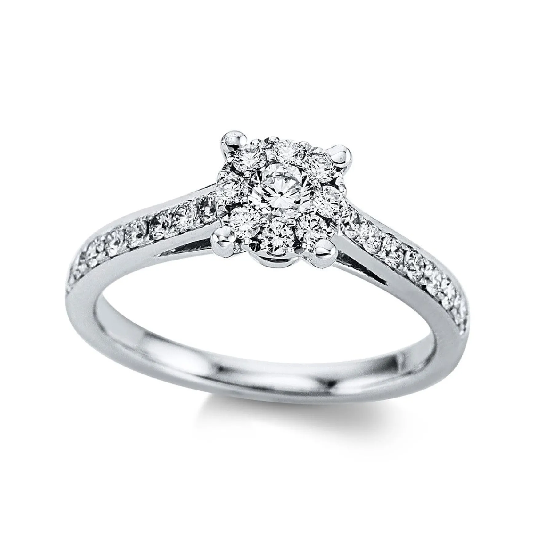 Verlobungsring 750/18K Weissgold Diamant 0.56ct.