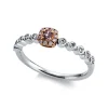 Verlobungsring 750/18K Weissgold/Rotgold Diamant 0.24ct.