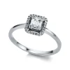 Verlobungsring 750/18K Weissgold Diamant 0.18ct.