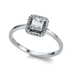 Verlobungsring 750/18K Weissgold Diamant 0.18ct.